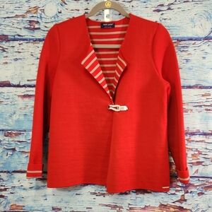 Saint James Vibrant Red and Gray Knit Womens Size 8